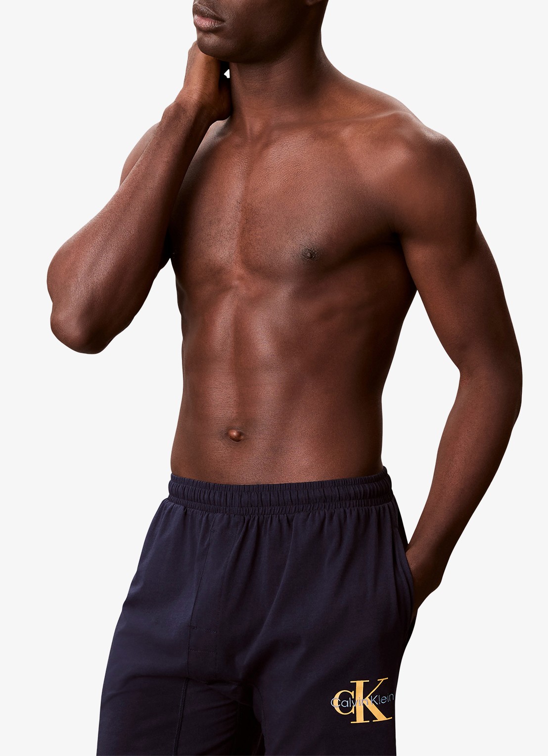 Calvin Klein Pyjamabroek met logo - detail 3 donkerblauw