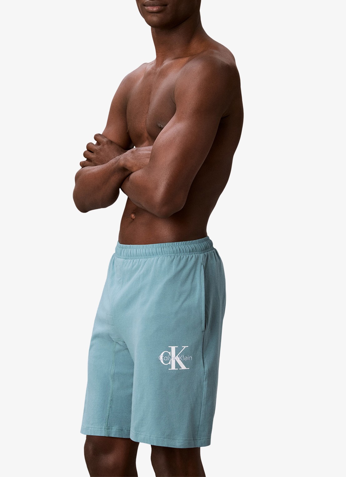 Calvin Klein Pyjamabroek met logo - detail 5 lichtblauw