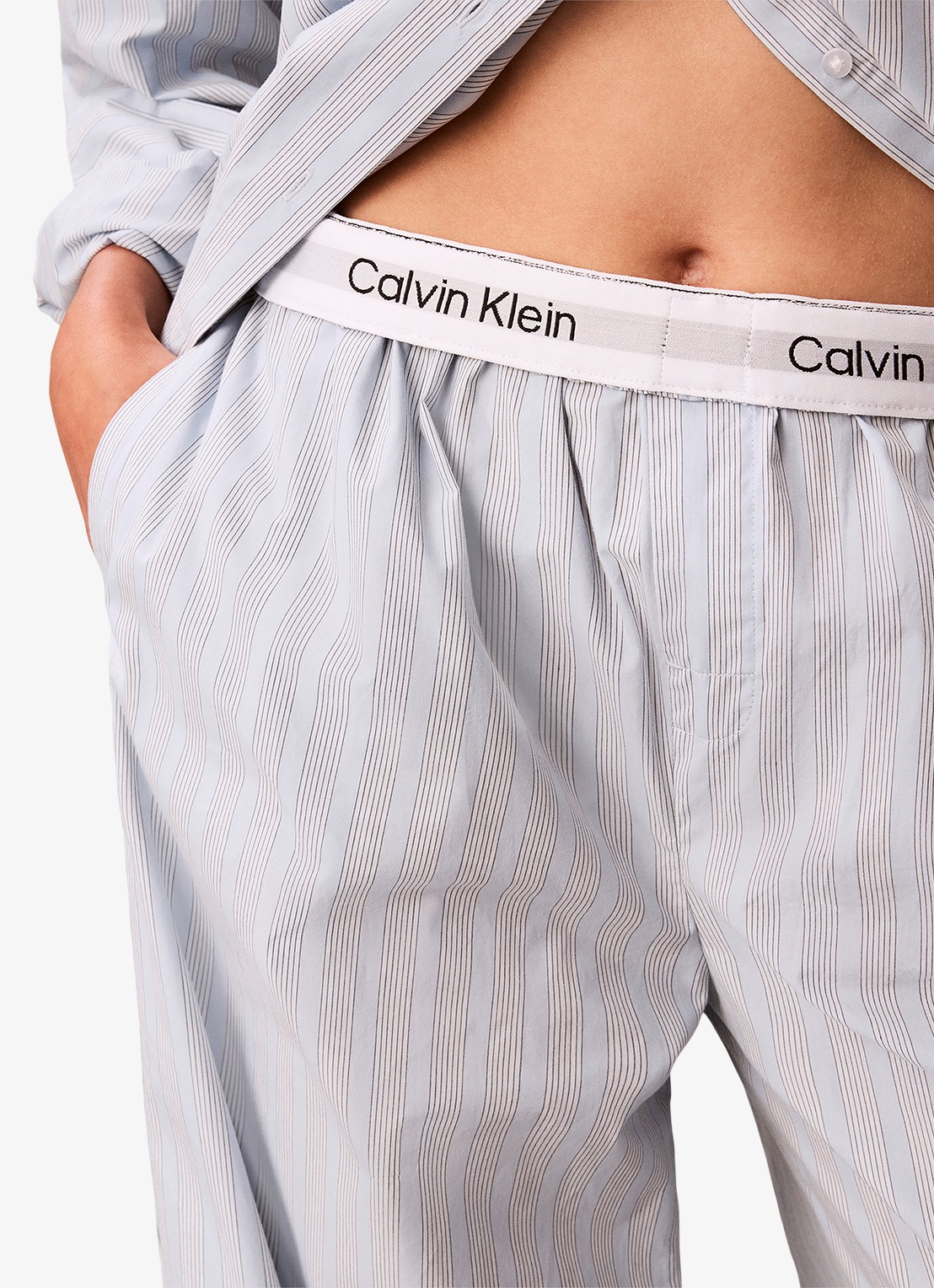Calvin Klein Pyjamabroek met logoband - detail 2 bespoke stripe+plein air-4i8