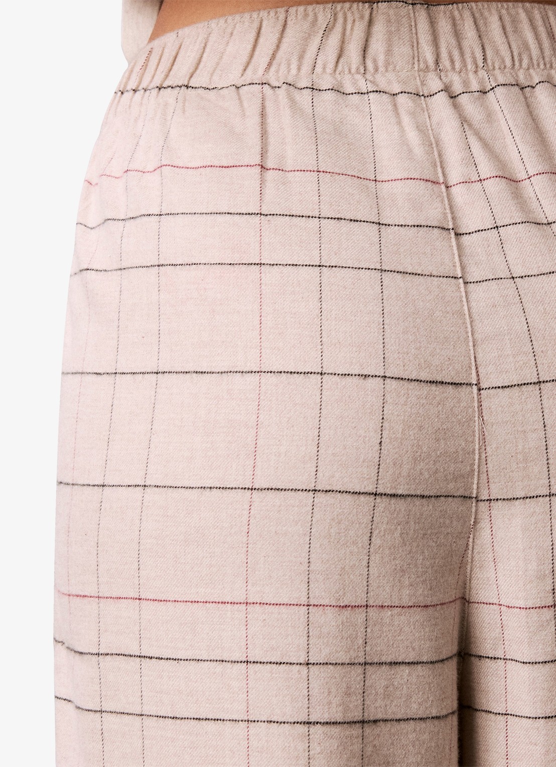 Calvin Klein Pyjamabroek met ruitdessin en logopatch - detail 6 beige