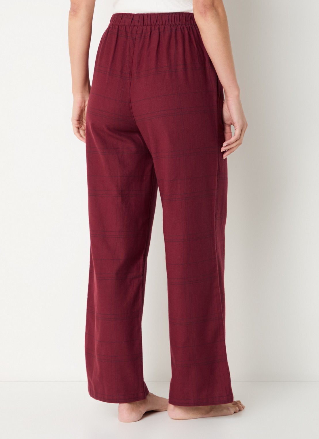 Calvin Klein Pyjamabroek met ruitdessin - achterkant donkerrood