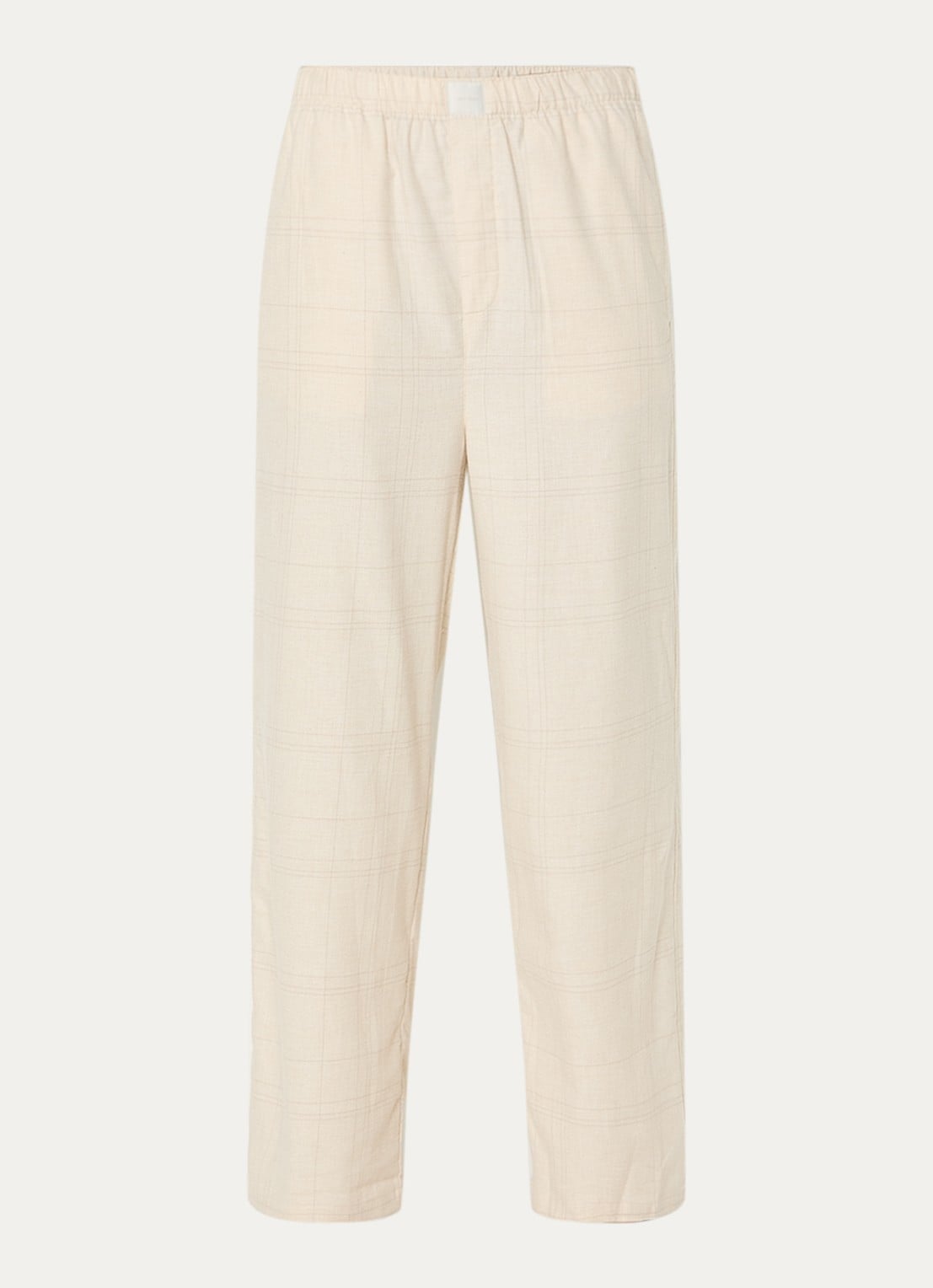 Calvin Klein Pyjamabroek met ruitdessin - voorkant 2 creme