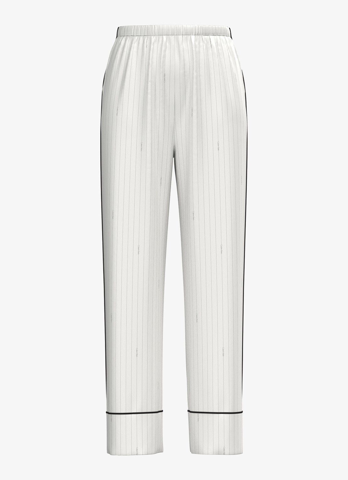 Calvin Klein Pyjamabroek van satijn - voorkant beige