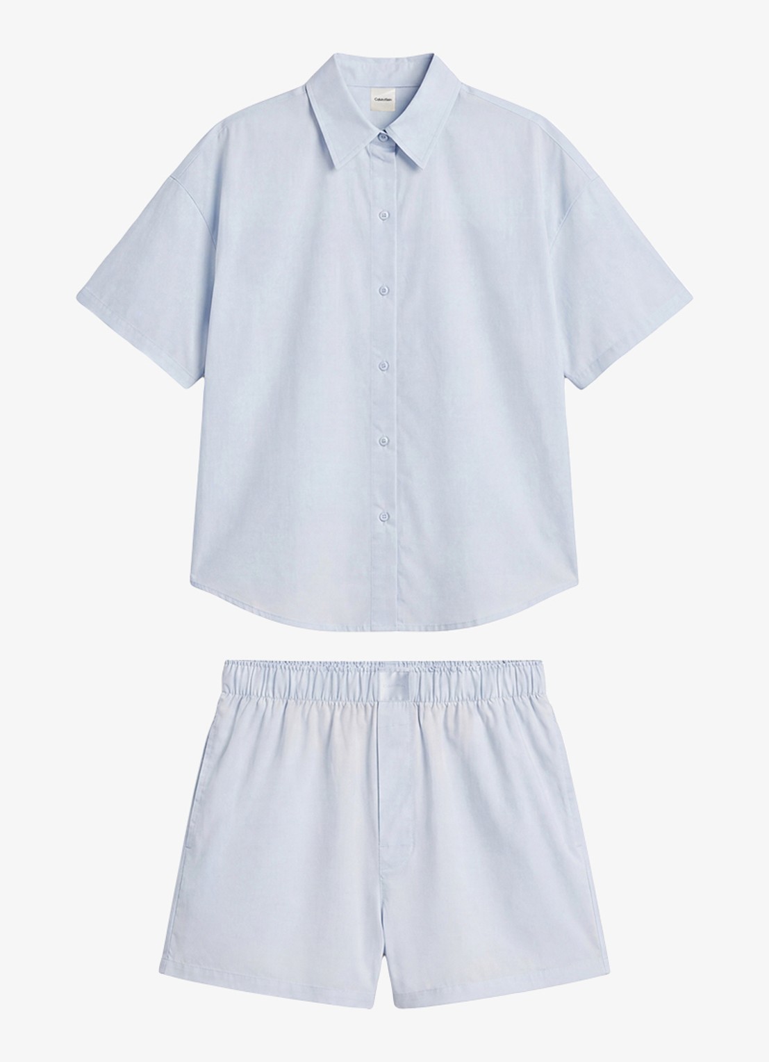 Calvin Klein Pyjamaset met logo 2-delig - voorkant 6 lichtblauw