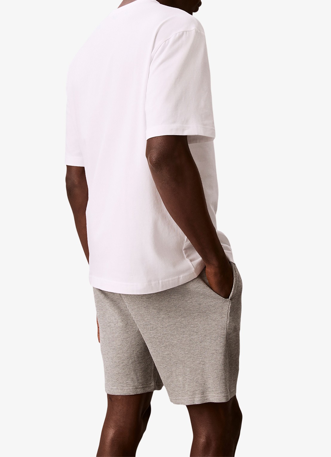 Calvin Klein Pyjamashirt met logo - achterkant wit