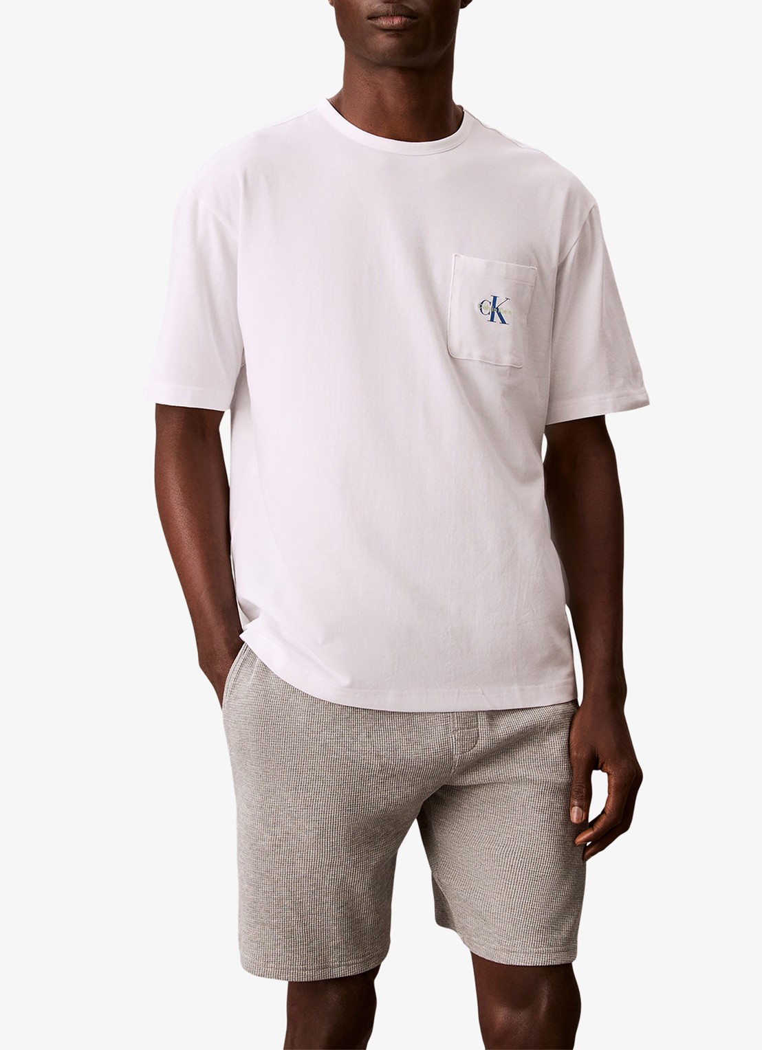 Calvin Klein Pyjamashirt met logo - detail 2 wit