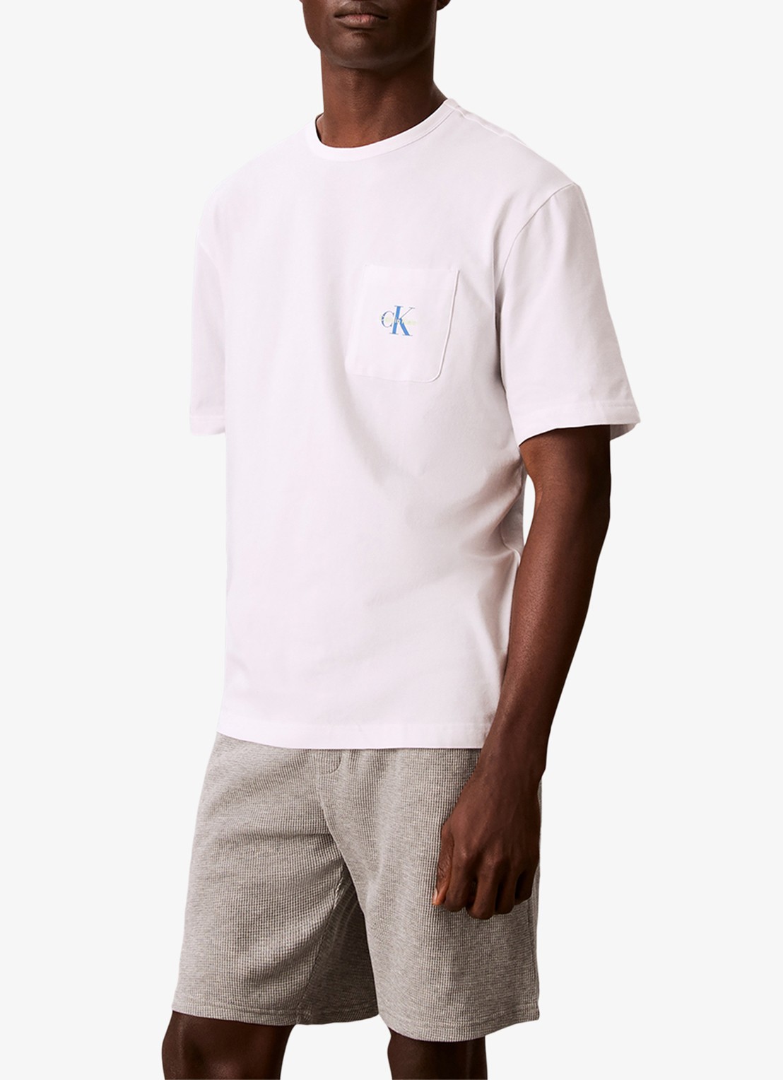 Calvin Klein Pyjamashirt met logo - detail 3 wit