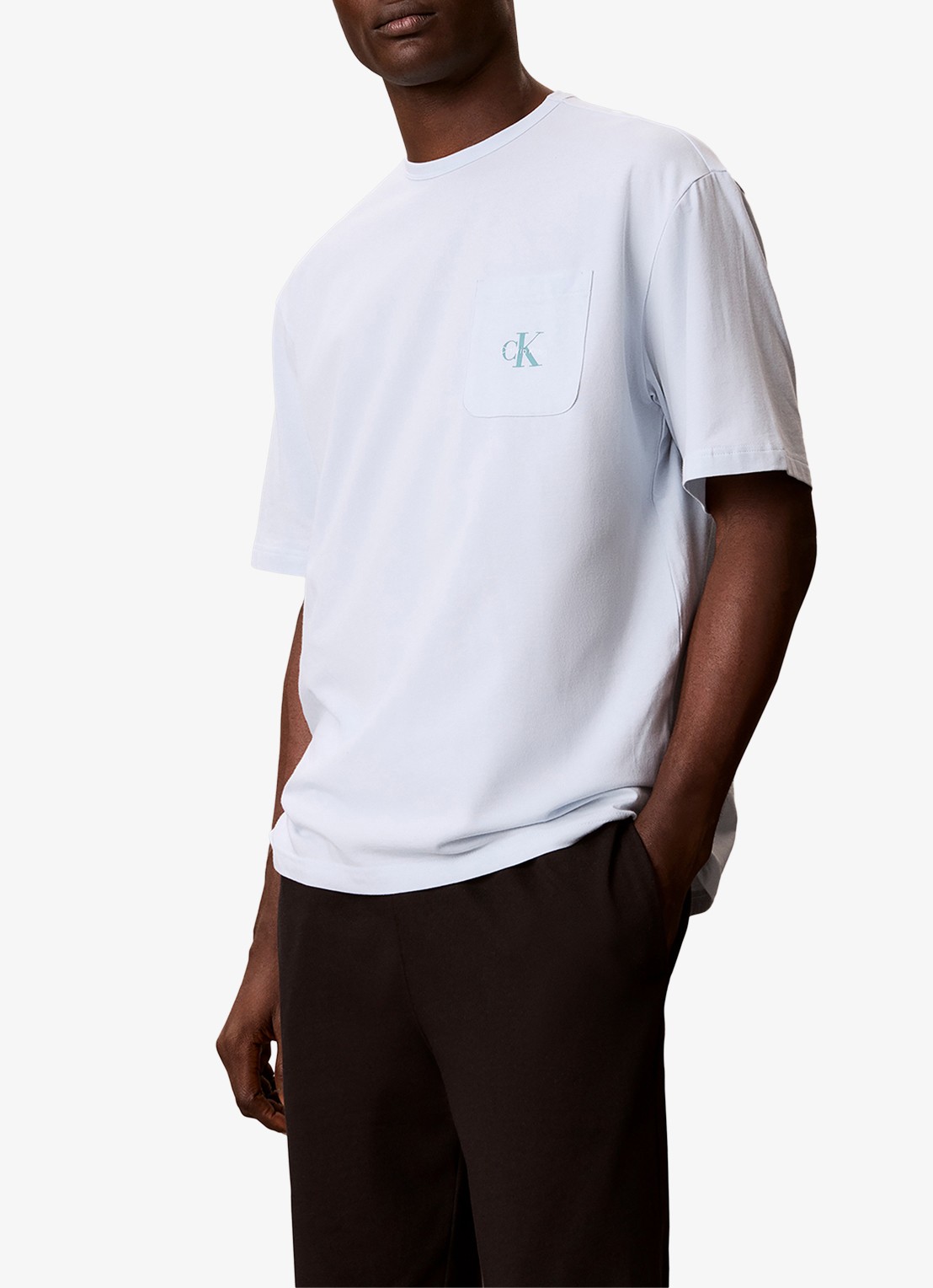 Calvin Klein Pyjamashirt met logo - detail 6 blauw
