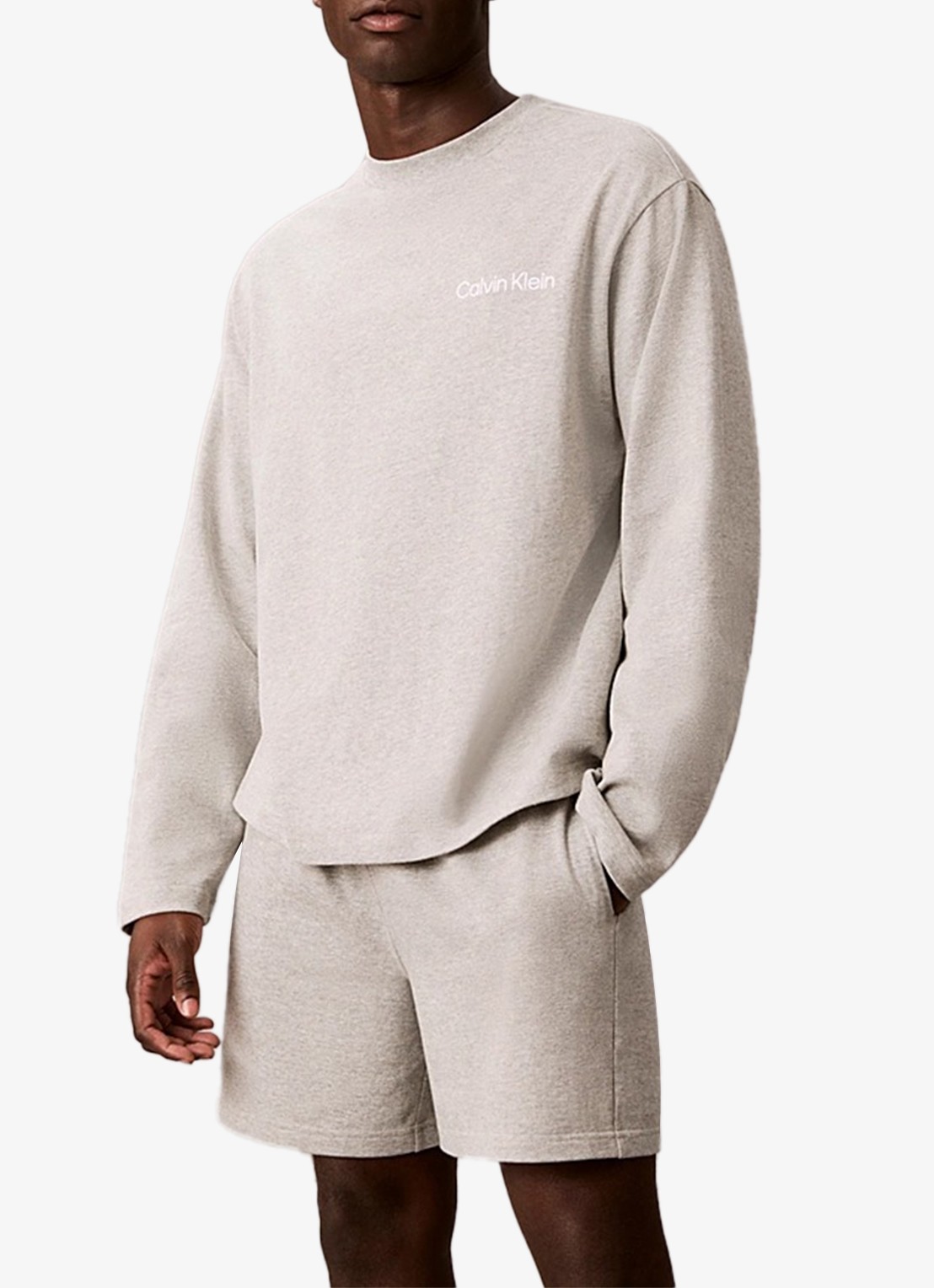 Calvin Klein Pyjamashirt met logo - detail 3 grijs