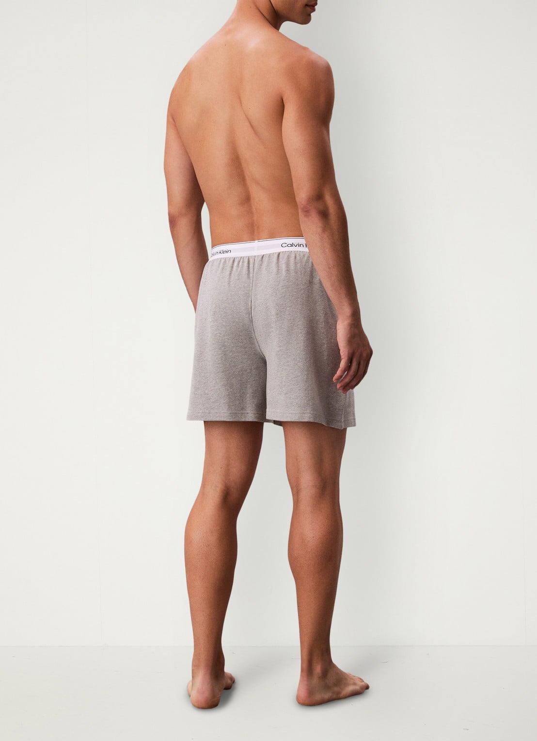 Calvin Klein Pyjamashorts met logoband - achterkant 6 lichtgrijs