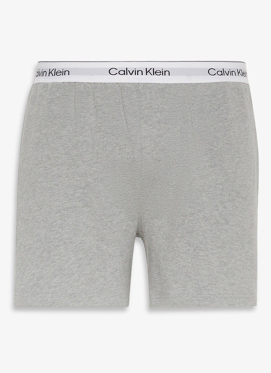 Calvin Klein Pyjamashorts met logoband - voorkant 8 lichtgrijs