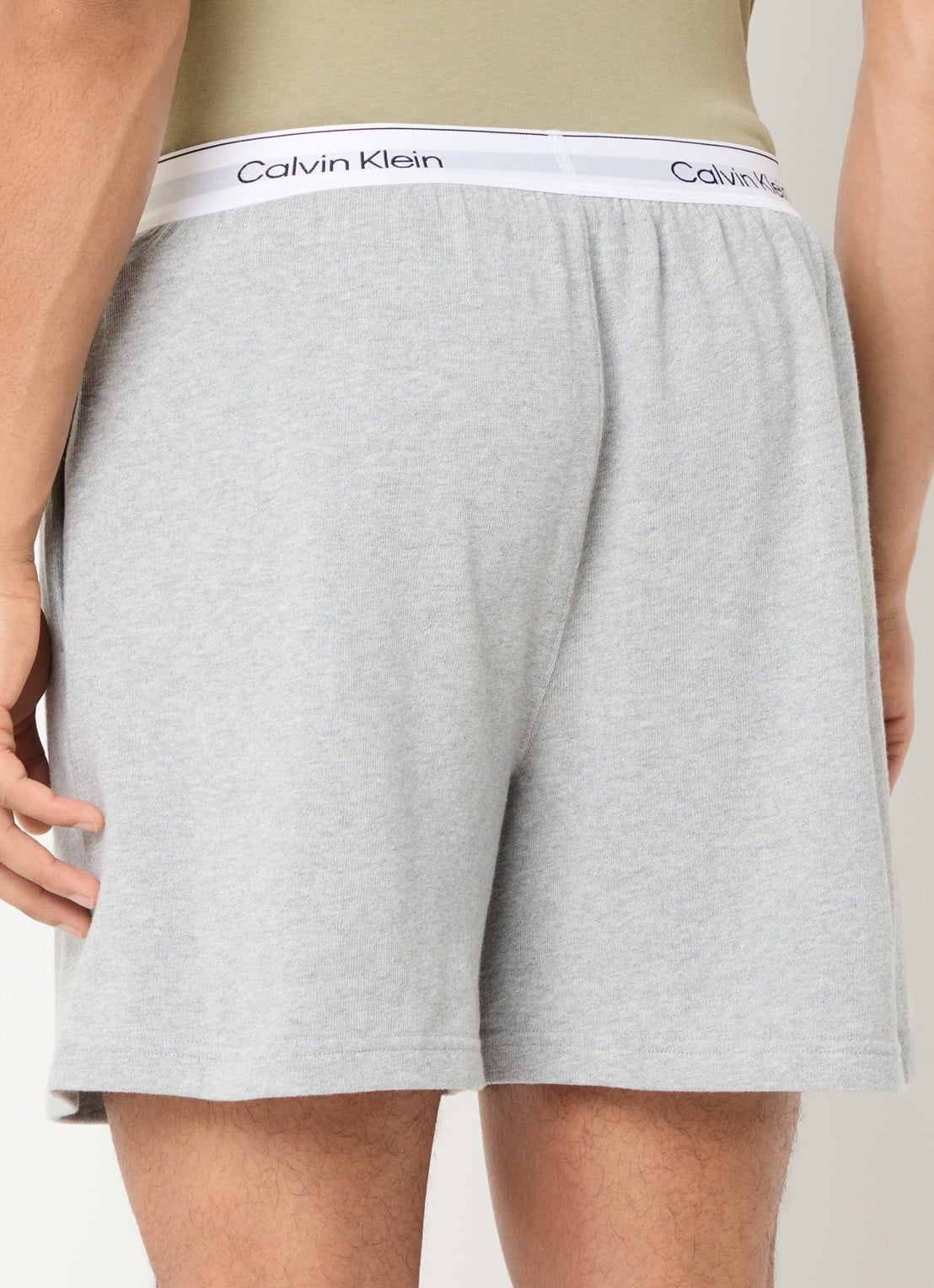 Calvin Klein Pyjamashorts met logoband - achterkant 7 lichtgrijs
