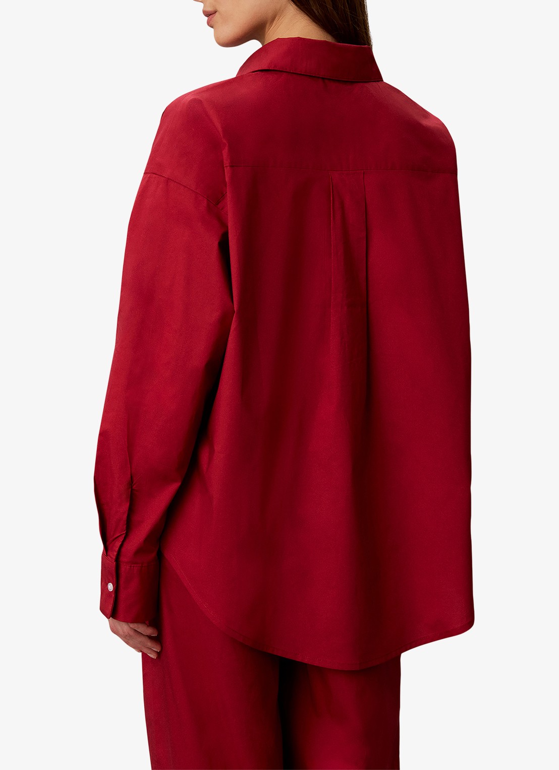 Calvin Klein Pyjamatop met kraag - achterkant 5 donkerrood