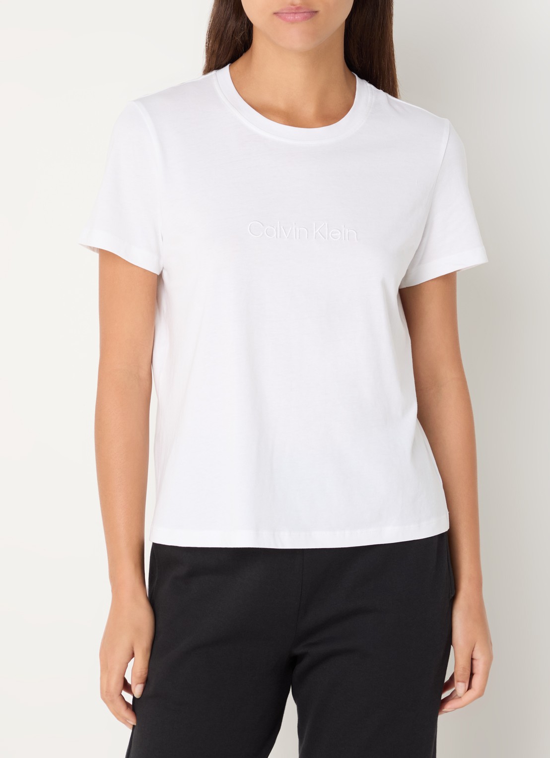 Calvin Klein Pyjamatop met logoborduring - detail 4 wit