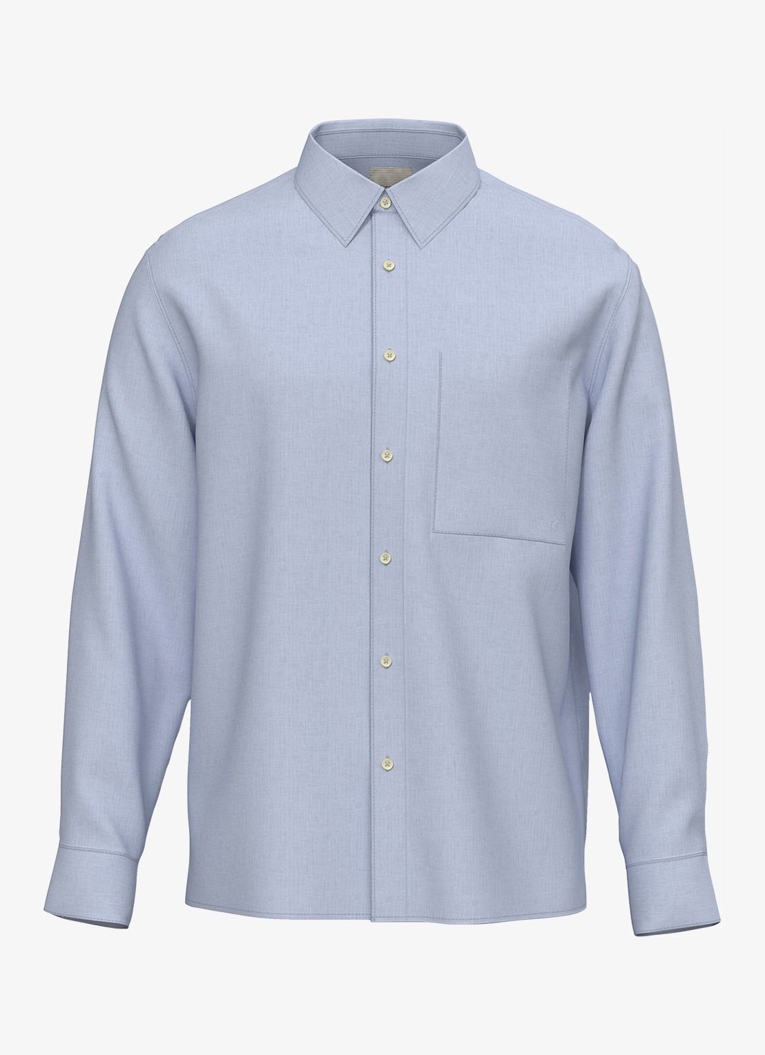 Calvin Klein Regular fit overhemd in linnenblend - voorkant heavenly iris-3t4 /  blauw