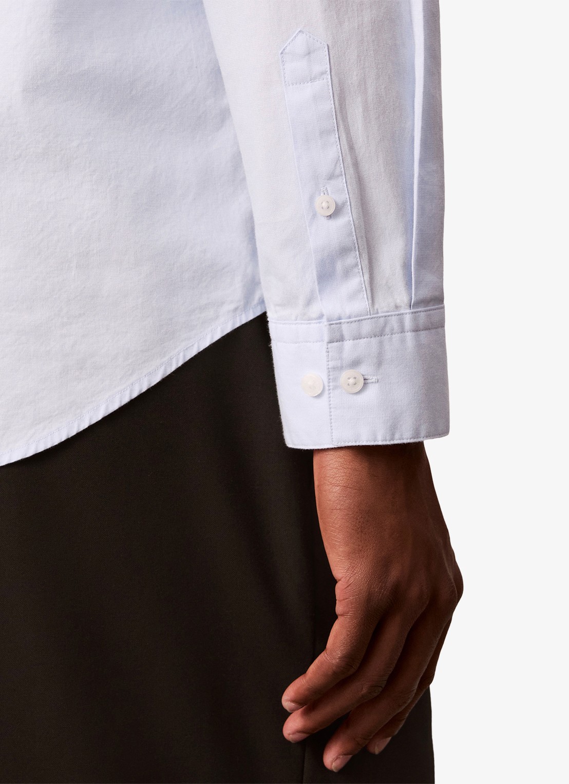 Calvin Klein Regular fit overhemd met borstzak - detail 4 lichtblauw