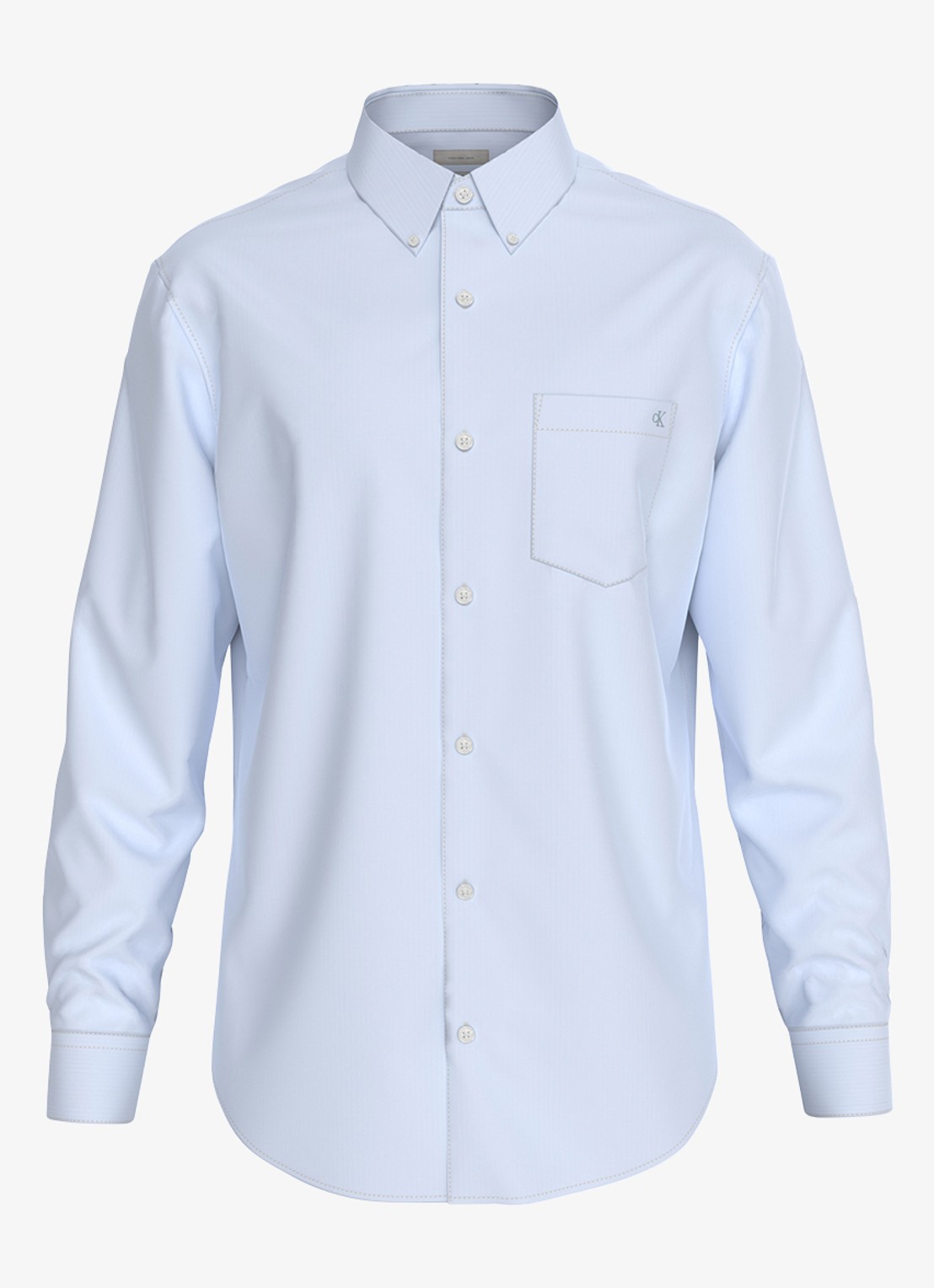 Calvin Klein Regular fit overhemd met borstzak - voorkant 5 lichtblauw