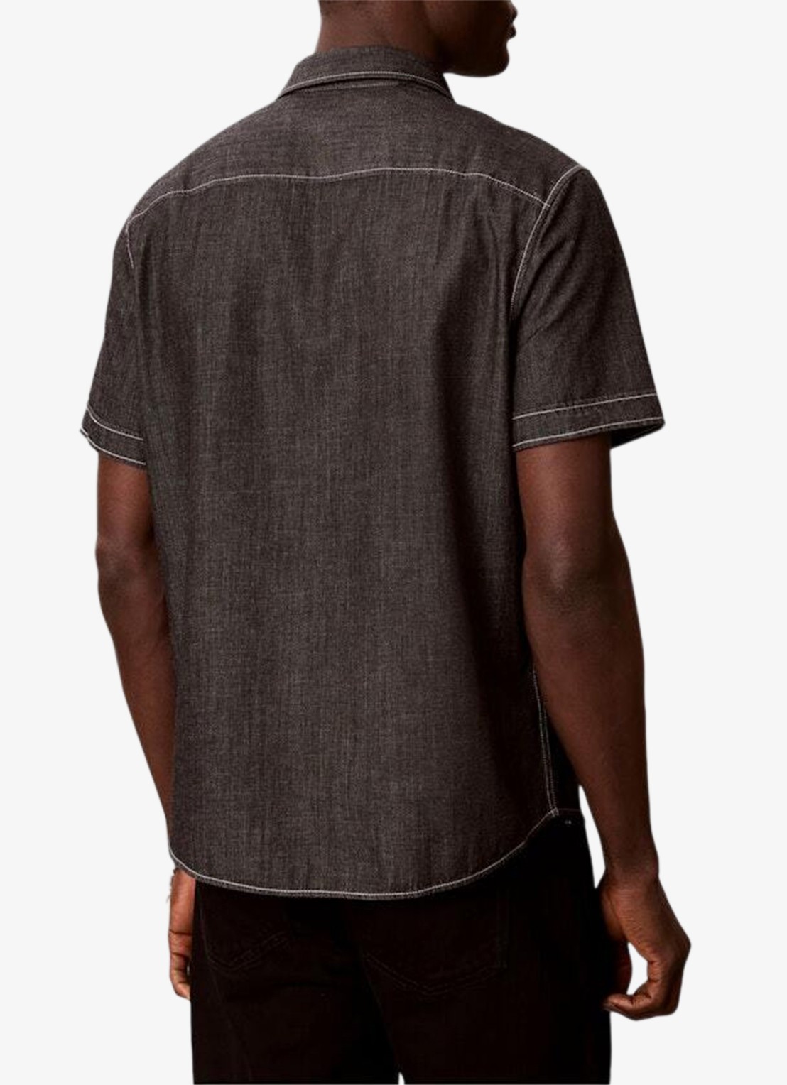 Calvin Klein Regular fit overhemd met borstzakken - achterkant zwart