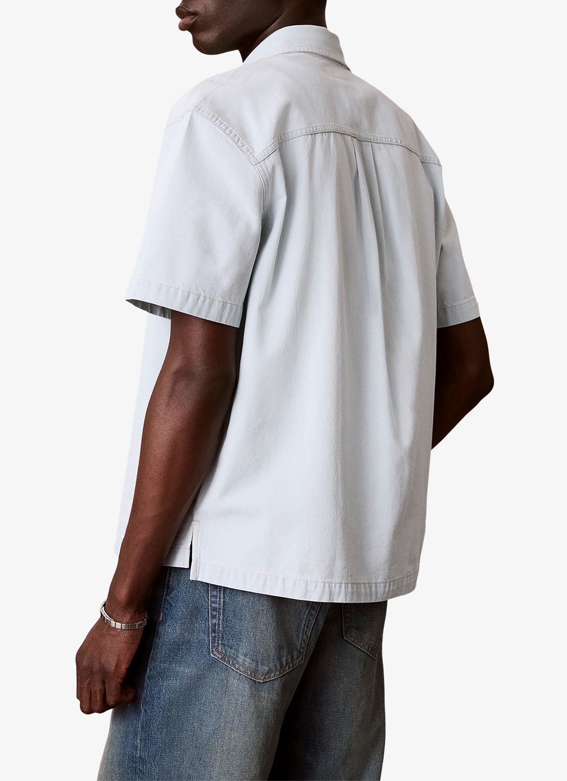 Calvin Klein Regular fit overhemd met logo - achterkant 3 lichtblauw