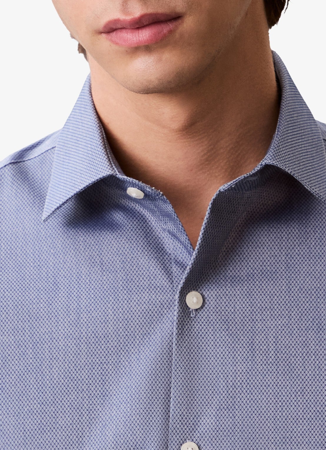 Calvin Klein Regular fit overhemd met logoborduring - detail 3 blauw