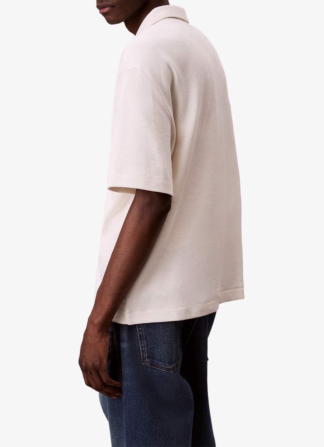 Calvin Klein Regular fit overhemd met logoborduring - achterkant 4 gebroken wit