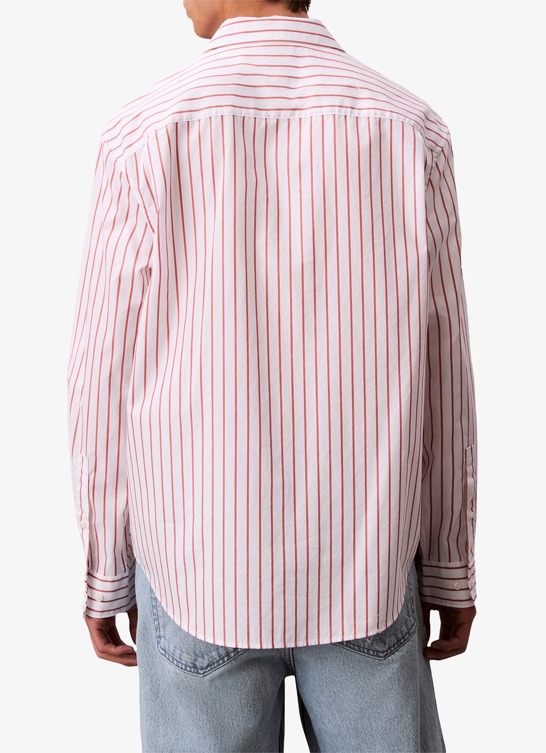 Calvin Klein Regular fit overhemd met streepprint - achterkant 5 rood