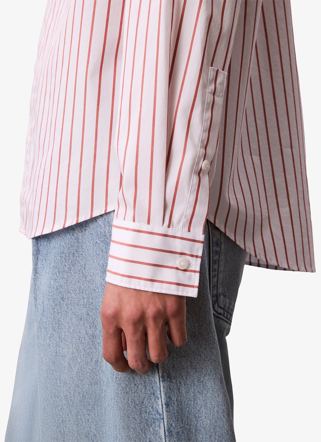 Calvin Klein Regular fit overhemd met streepprint - detail 4 rood