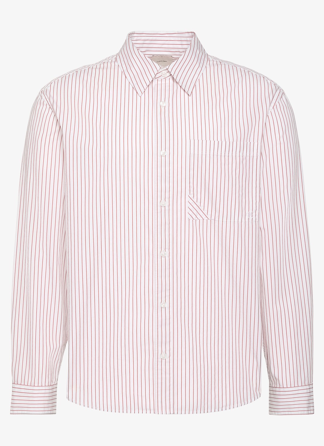 Calvin Klein Regular fit overhemd met streepprint - voorkant rood