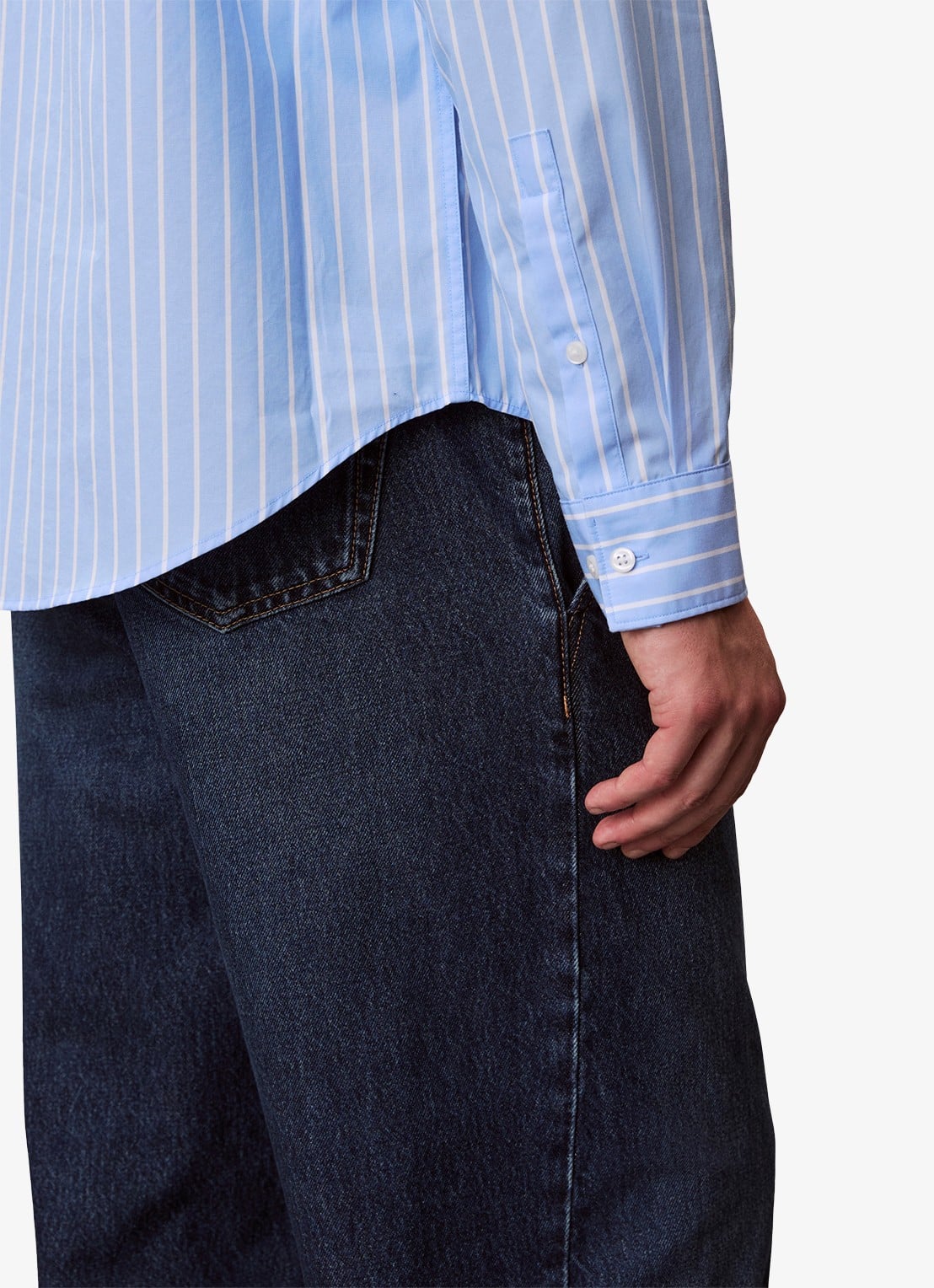 Calvin Klein Regular fit overhemd met streepprint - detail 5 blauw