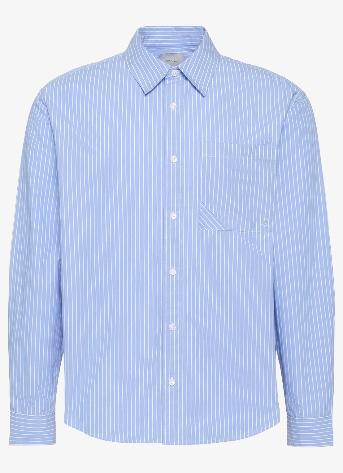 Calvin Klein Regular fit overhemd met streepprint - voorkant blauw