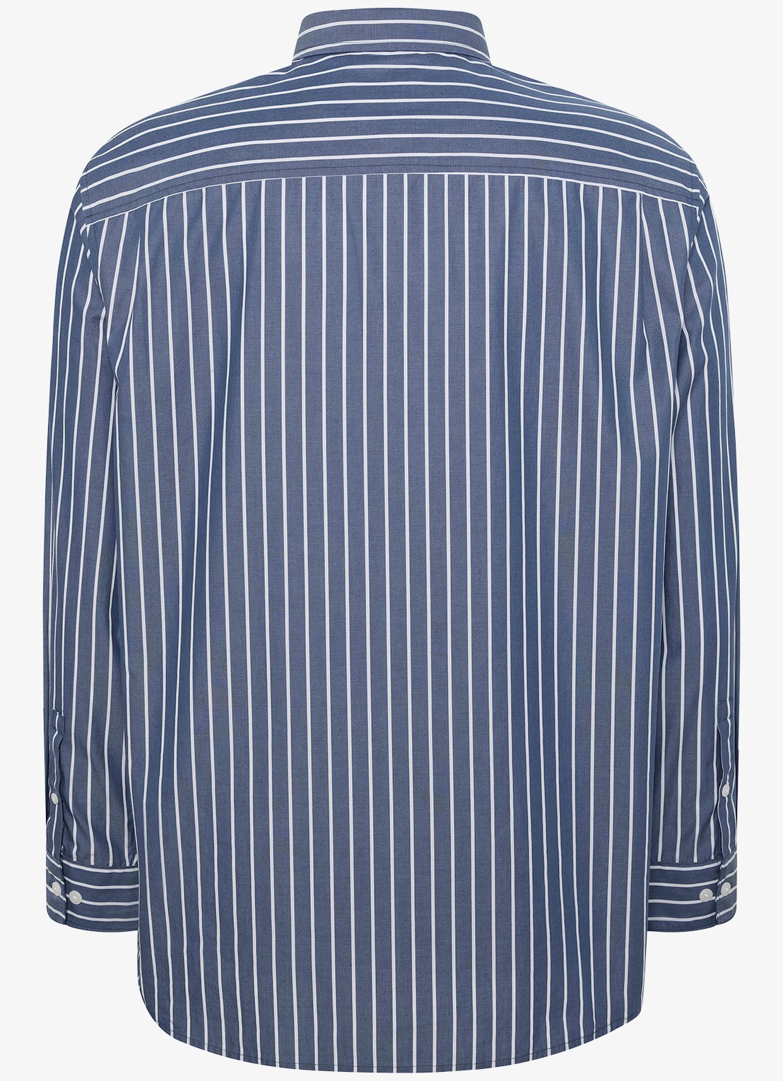 Calvin Klein Regular fit overhemd met streepprint - achterkant dark denim-cec /  blauw
