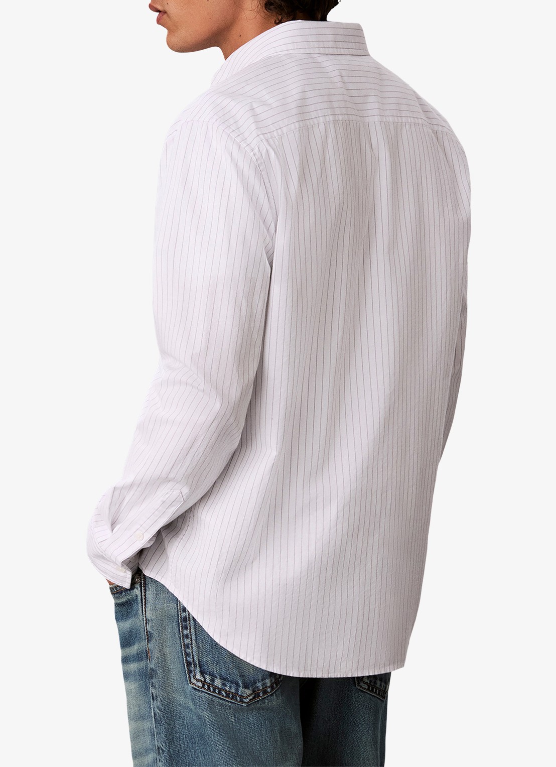 Calvin Klein Regular fit overhemd met streepprint - achterkant wit