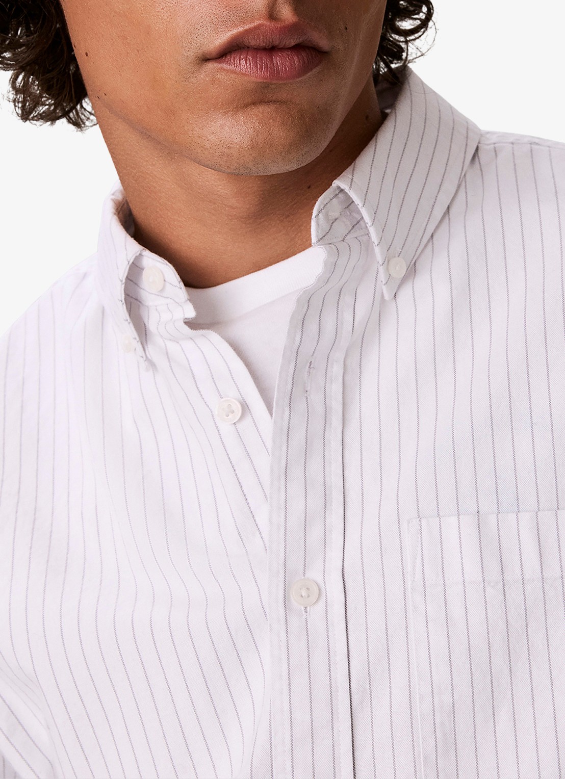 Calvin Klein Regular fit overhemd met streepprint - detail 5 wit