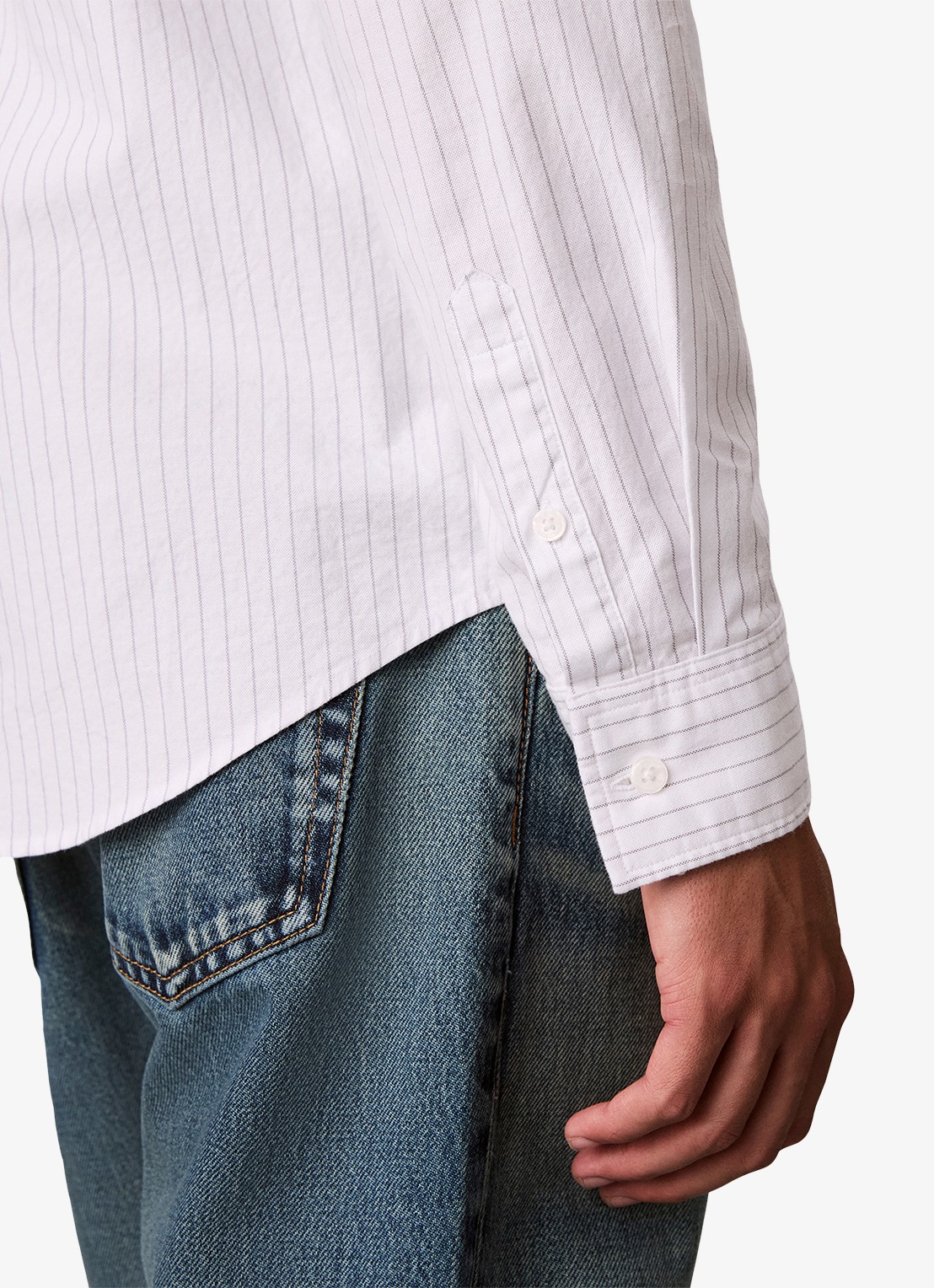 Calvin Klein Regular fit overhemd met streepprint - detail 7 wit