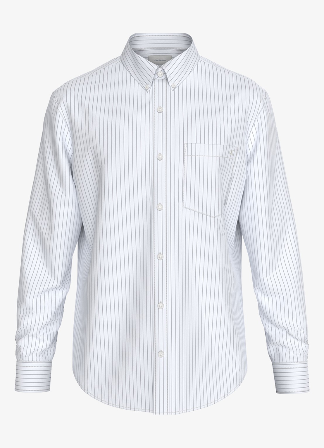 Calvin Klein Regular fit overhemd met streepprint - voorkant 2 wit