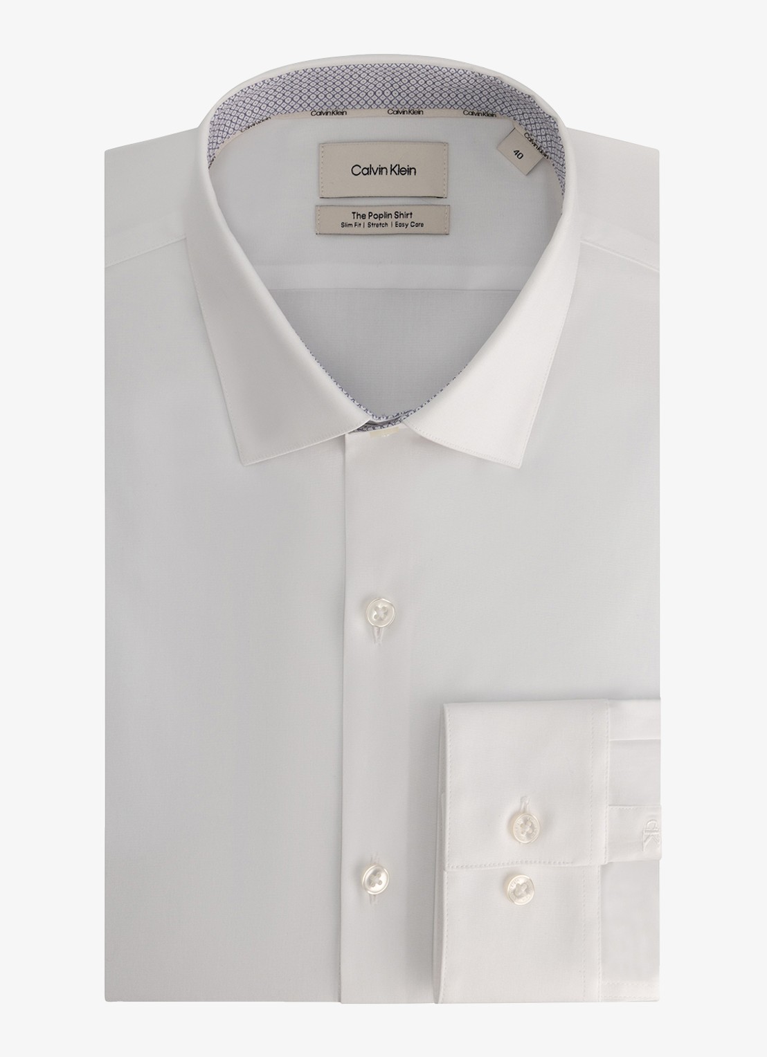 Calvin Klein Regular fit overhemd met stretch - detail wit
