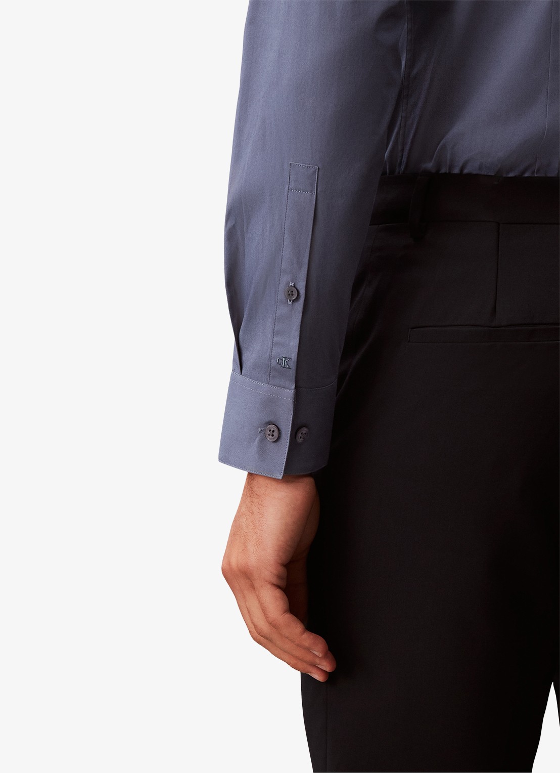 Calvin Klein Regular fit overhemd met stretch - detail 2 blauw