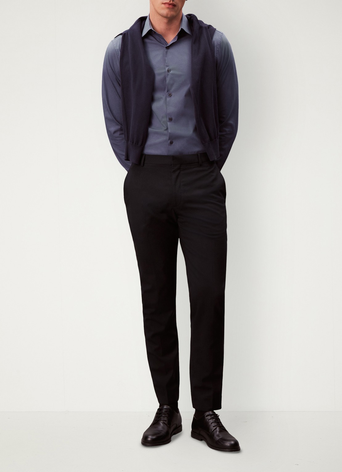 Calvin Klein Regular fit overhemd met stretch - detail 3 blauw