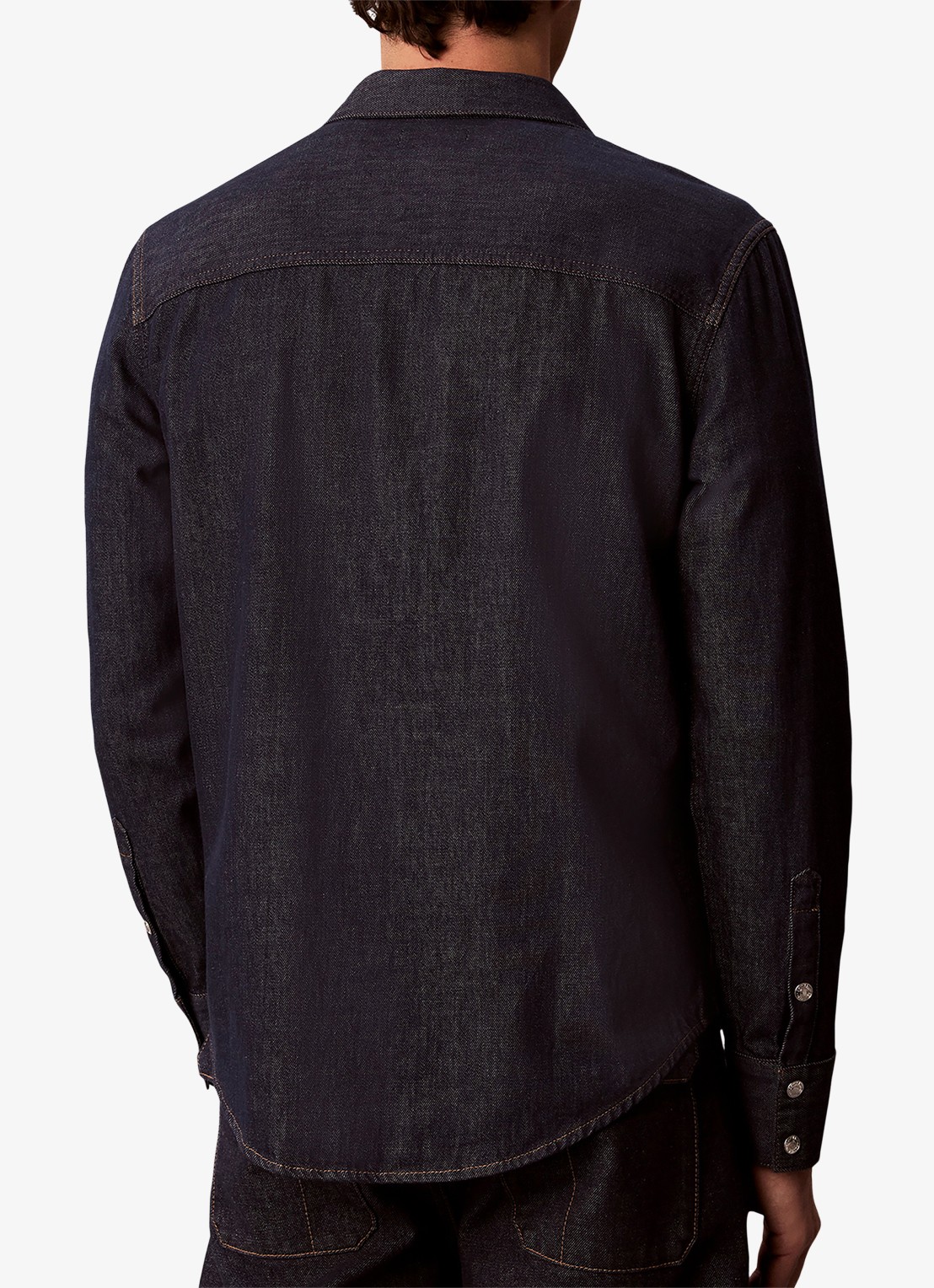 Calvin Klein Regular fit overhemd van denim - achterkant indigo