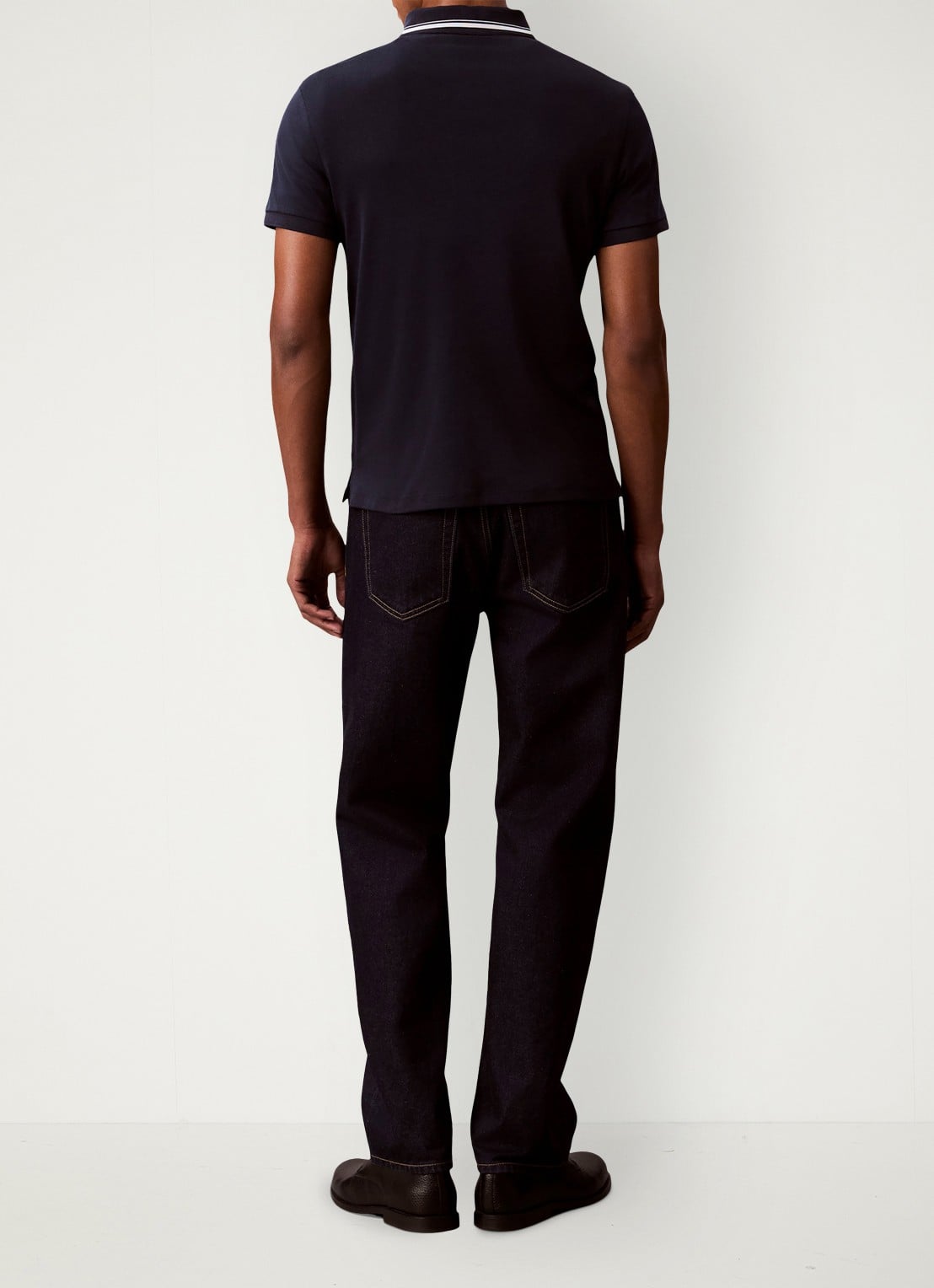 Calvin Klein Regular fit polo met halve rits - achterkant 5 dark sapphire-cef