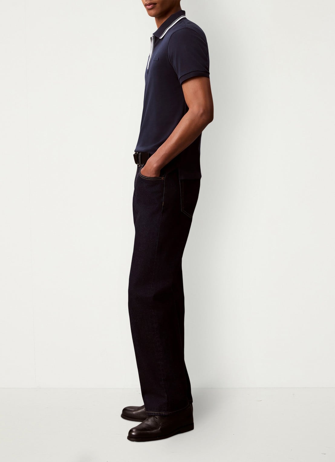 Calvin Klein Regular fit polo met halve rits - detail 3 dark sapphire-cef