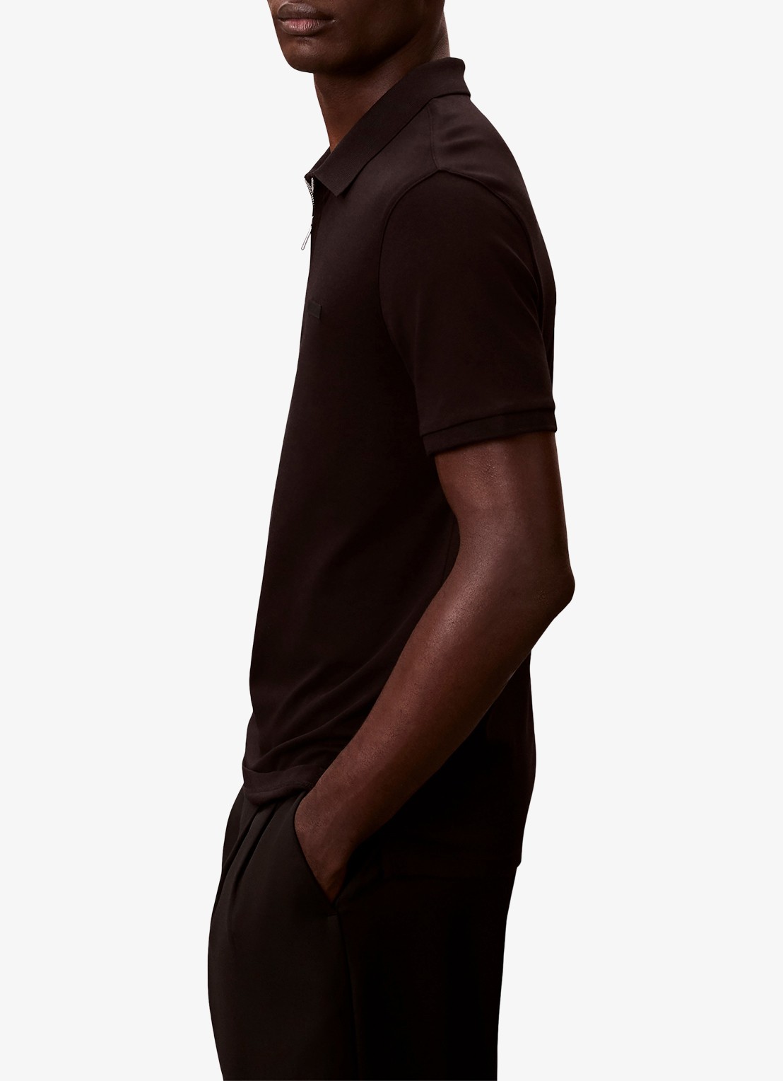 Calvin Klein Regular fit polo met logo - detail 3 zwart