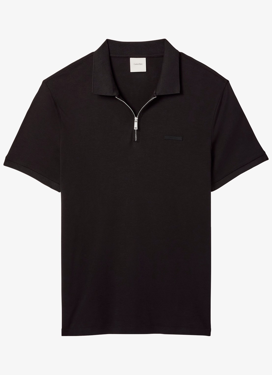Calvin Klein Regular fit polo met logo - voorkant 4 zwart