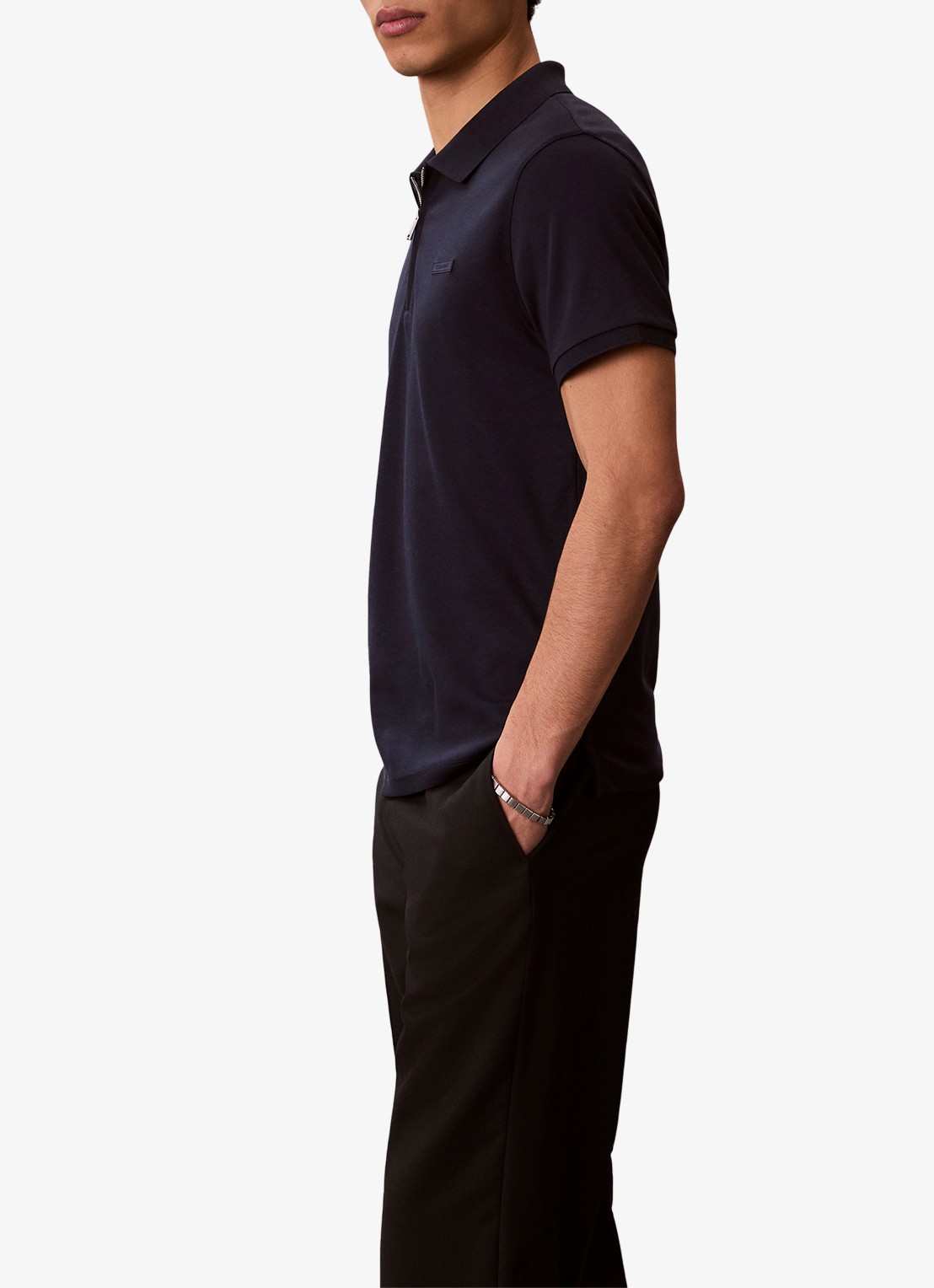 Calvin Klein Regular fit polo met logo - detail 3 dark sapphire-cef /  bruin