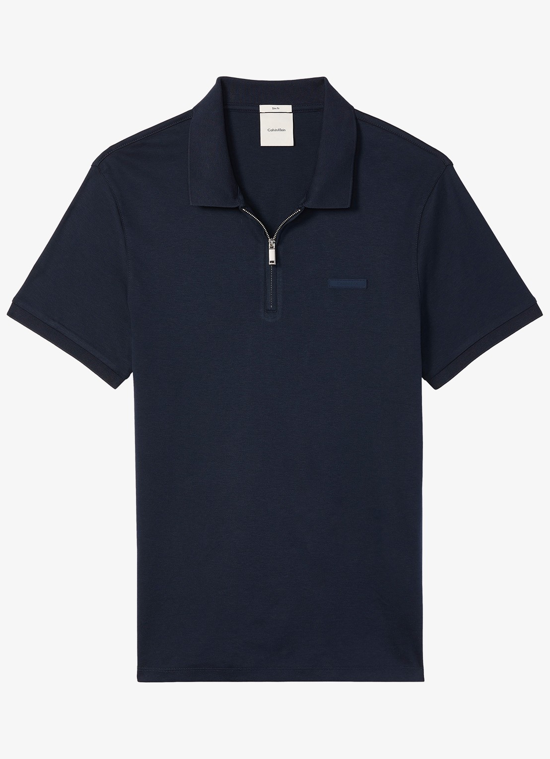 Calvin Klein Regular fit polo met logo - voorkant dark sapphire-cef /  bruin