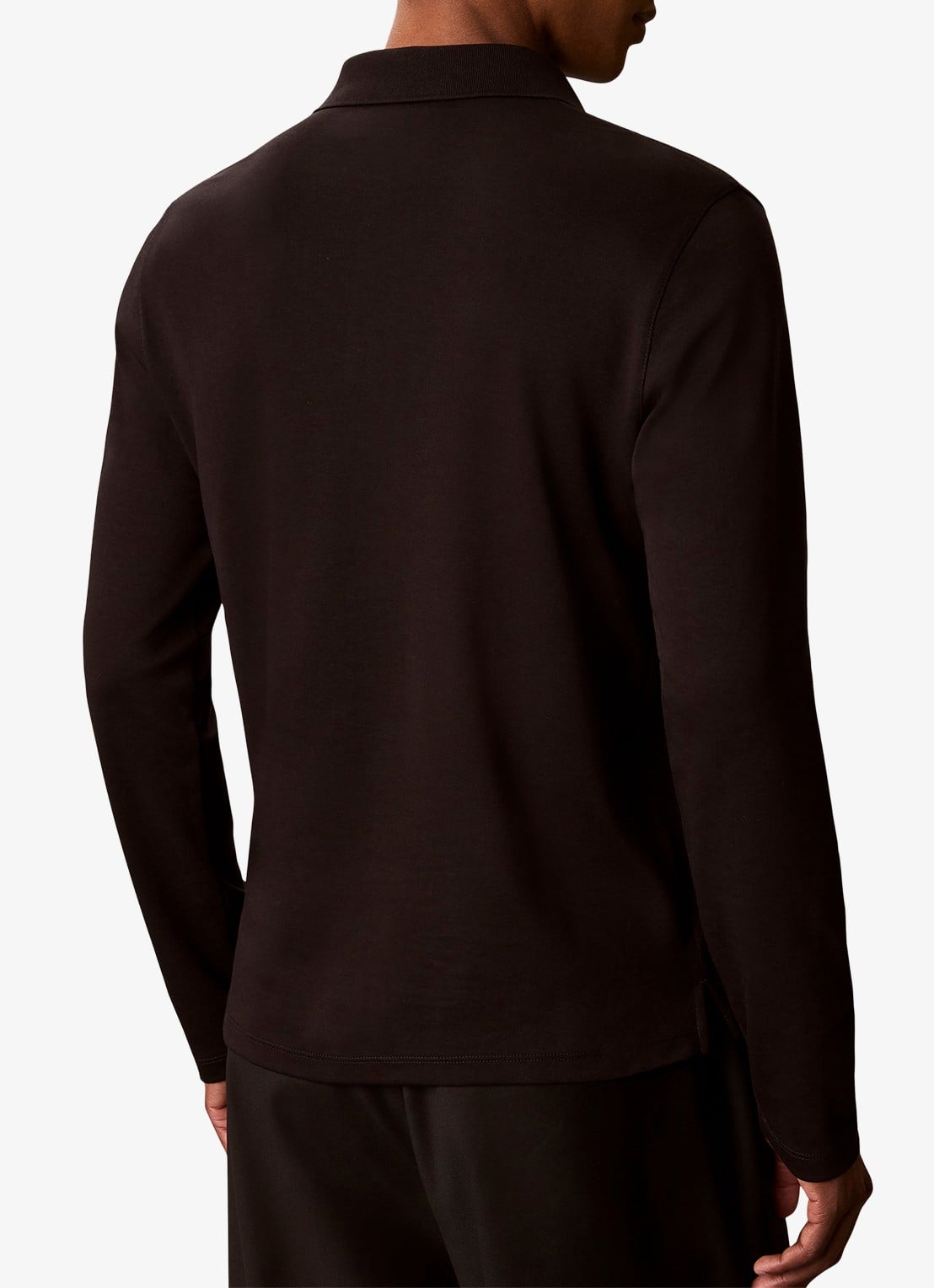 Calvin Klein Regular fit polo met logoborduring - achterkant 4 zwart