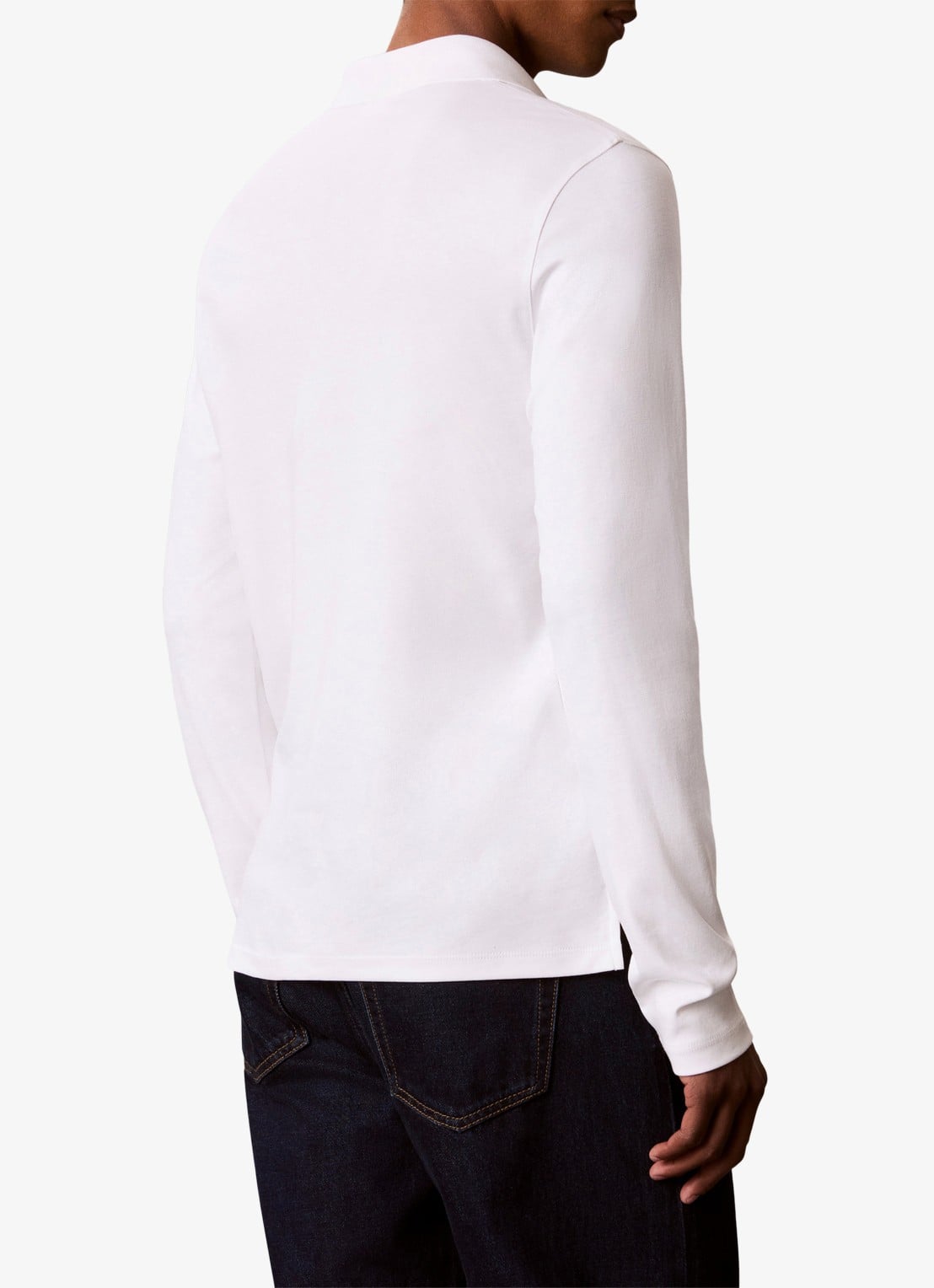 Calvin Klein Regular fit polo met logoborduring - achterkant 6 bright white-yaf