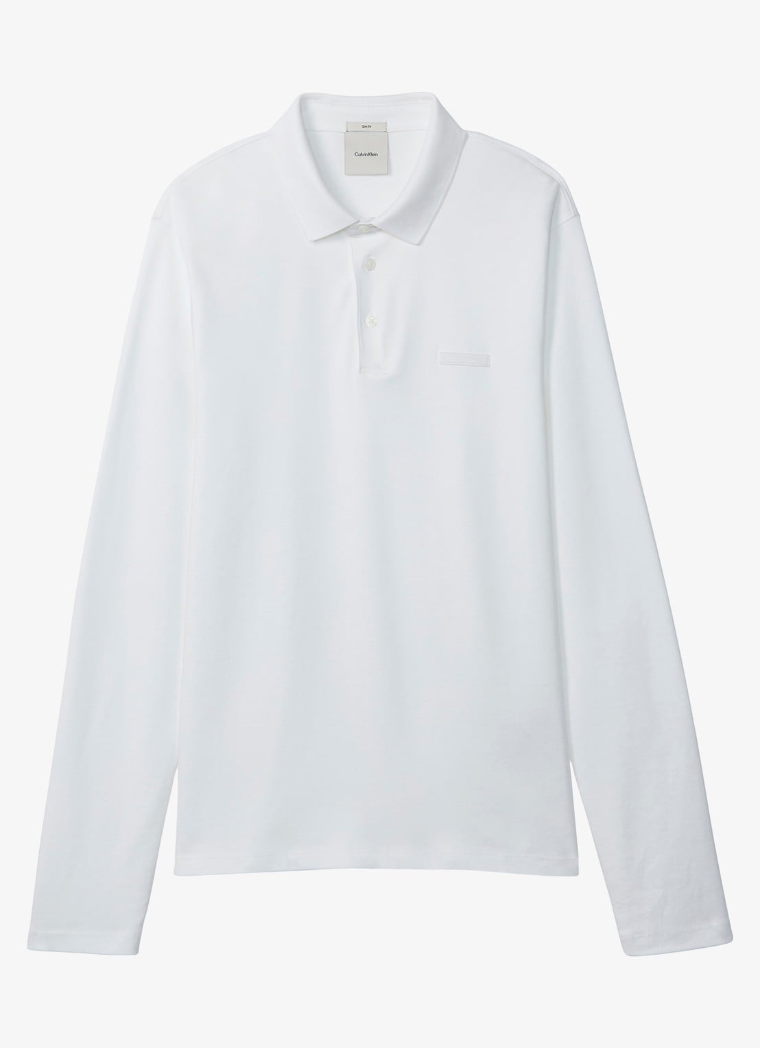 Calvin Klein Regular fit polo met logoborduring - voorkant 4 bright white-yaf