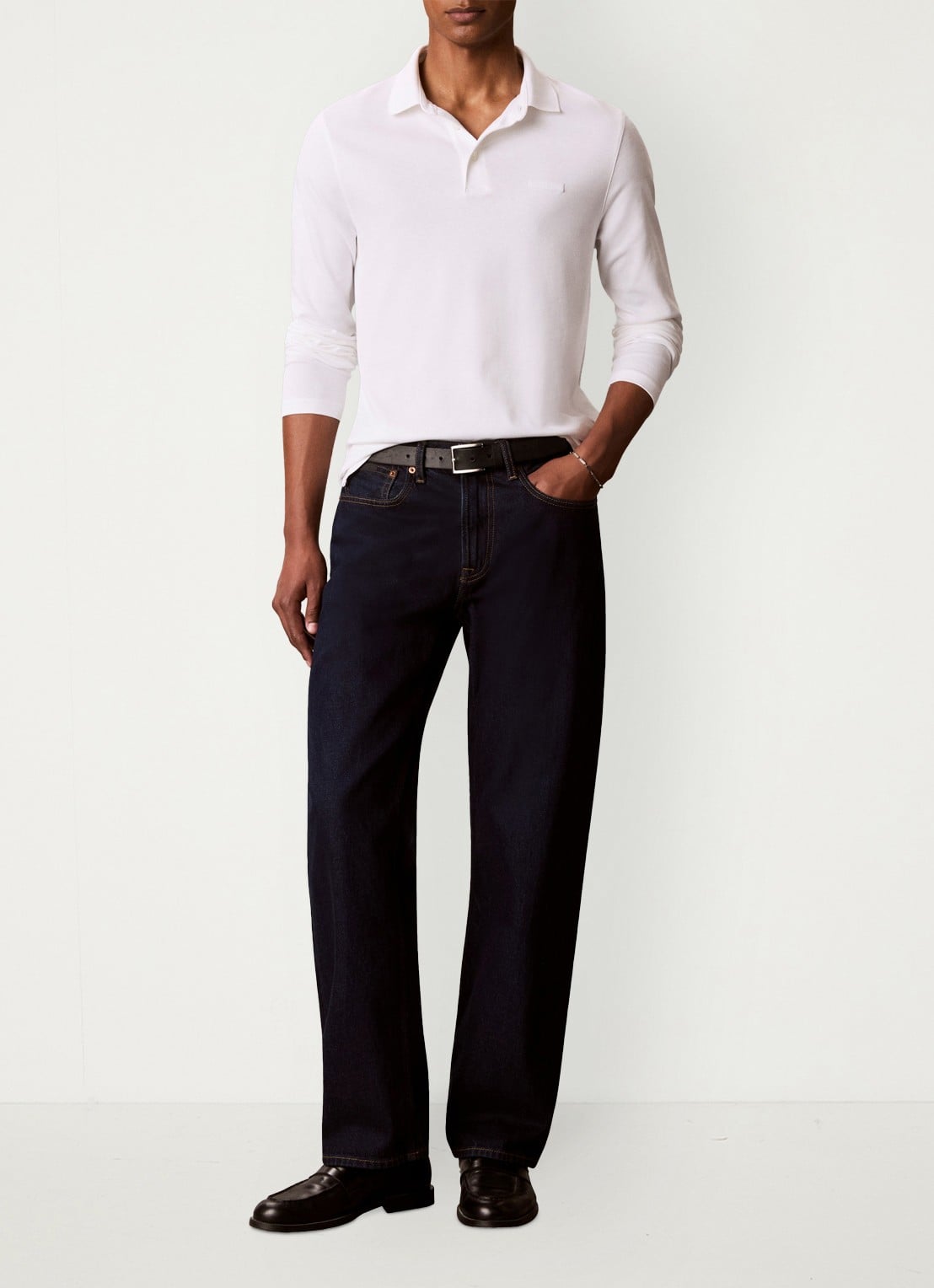 Calvin Klein Regular fit polo met logoborduring - voorkant 5 bright white-yaf