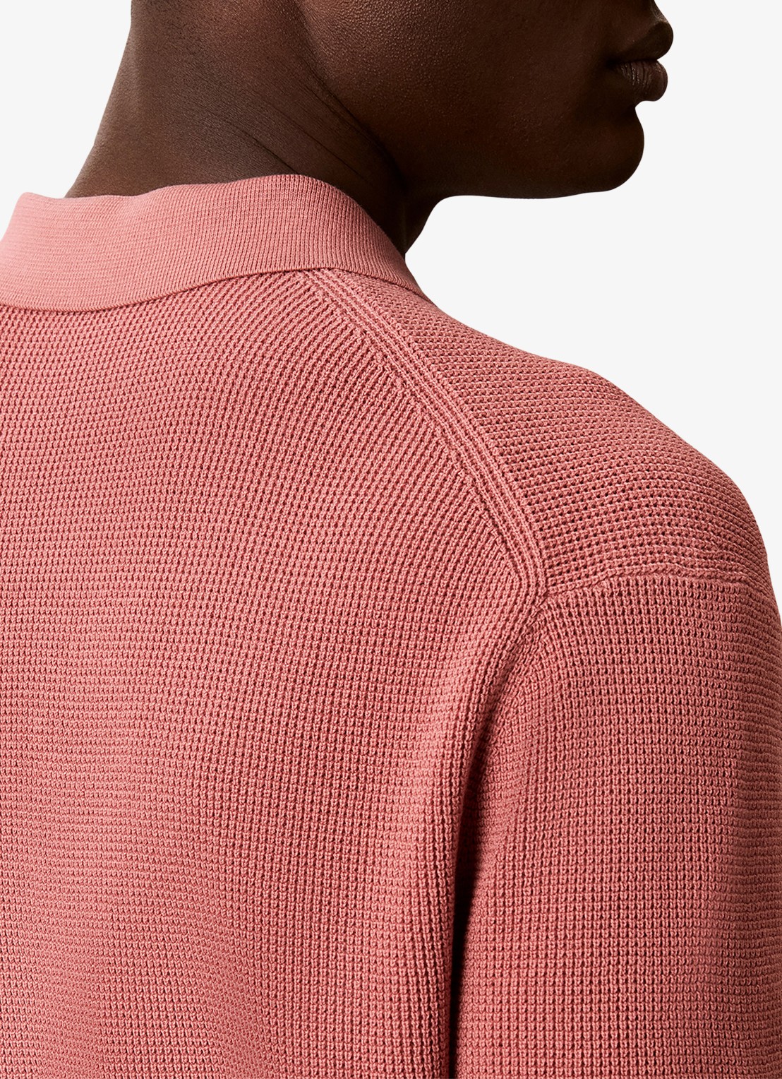 Calvin Klein Regular fit polo met structuur - detail 5 lichtrood